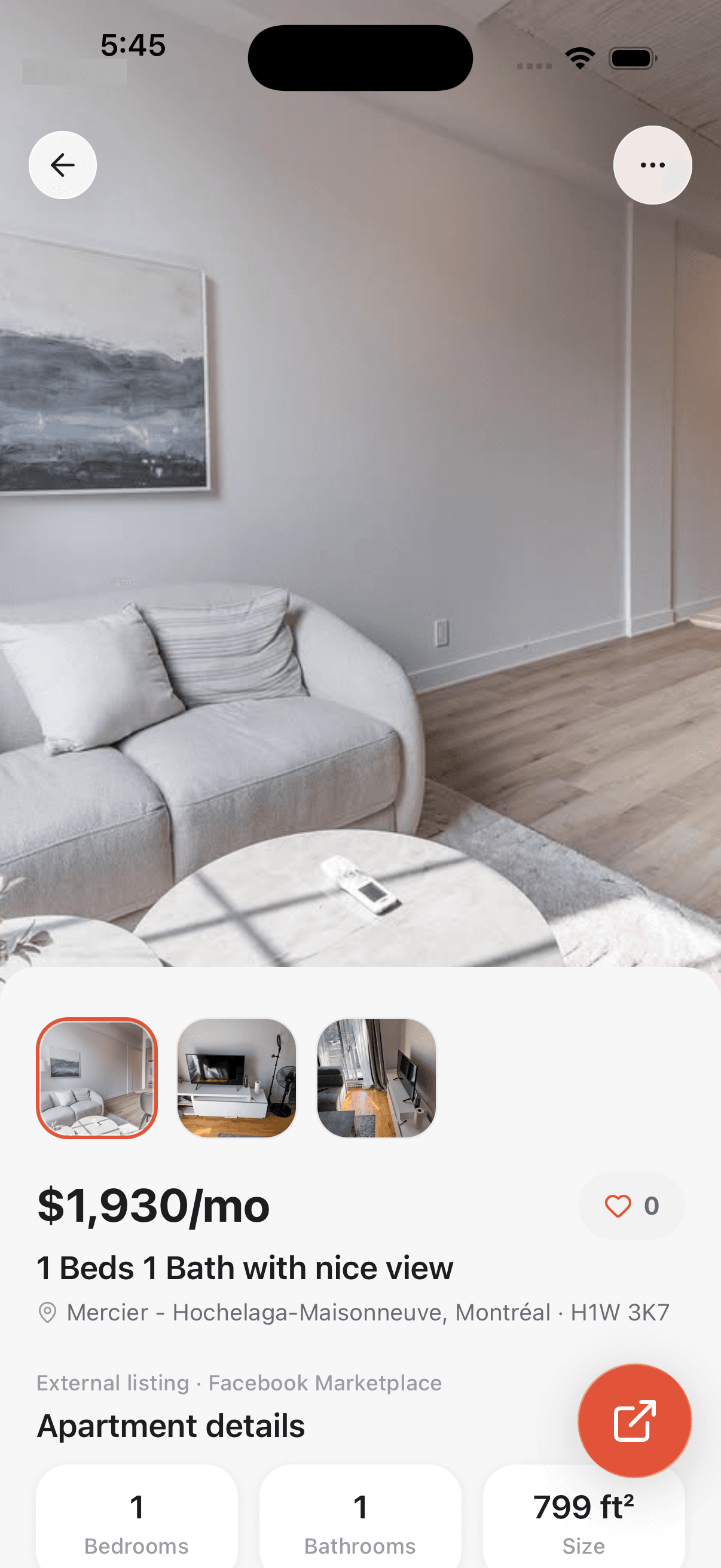 An external property preview with its source clearly labelled.